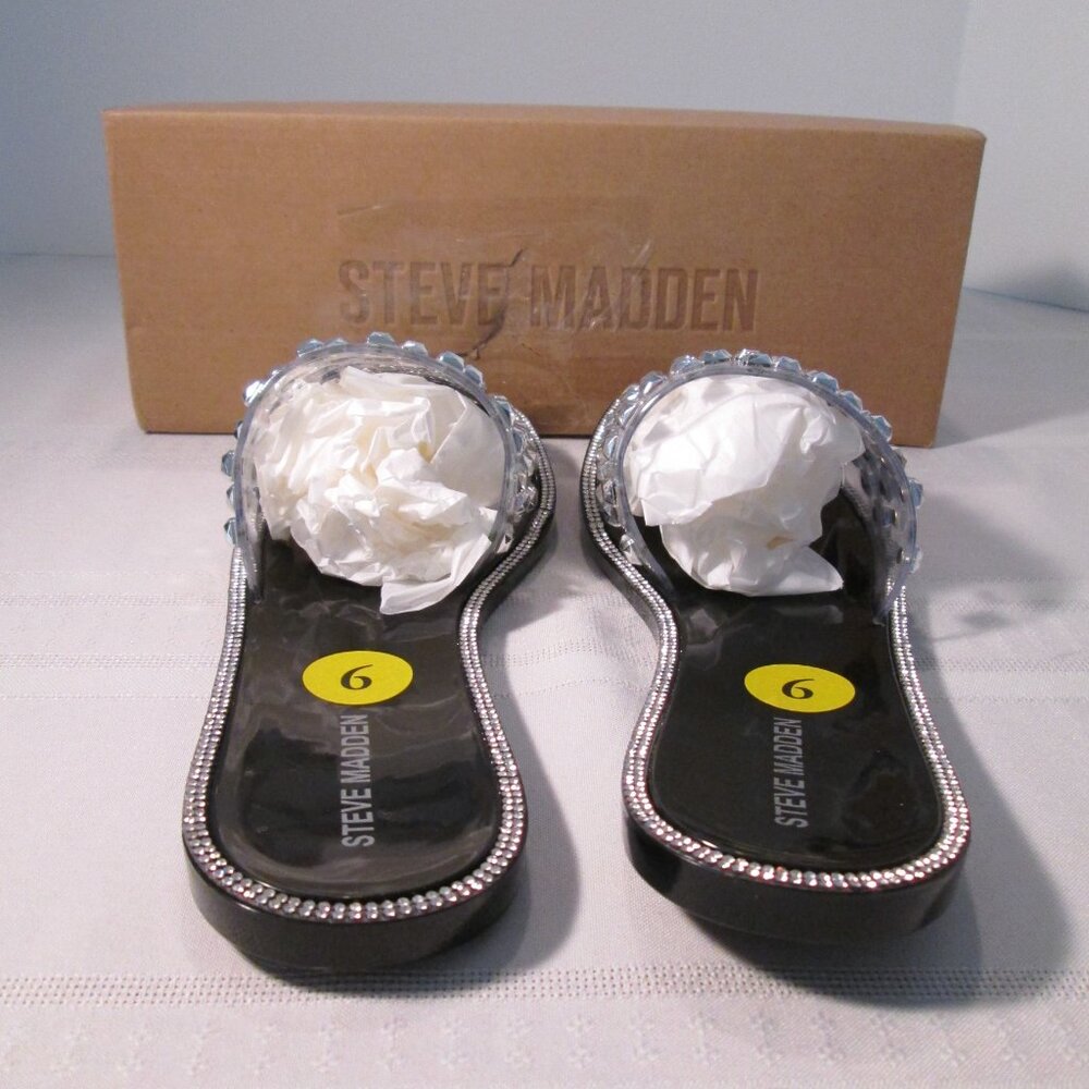 Steve Madden Jynn Clear Sandals with Metallic Embellishments Sz 9 - Picture 10 of 10